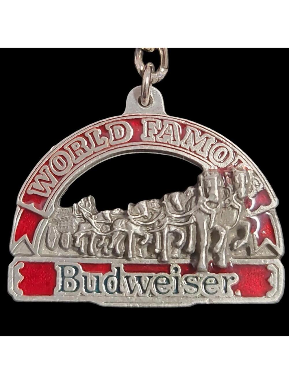 Rare Vintage 1992 Official Budweiser Keychain - World Famous Collectible - USA